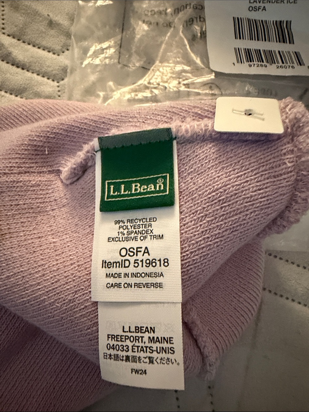 L.L. Bean Lavender Ice Folded Cuff Beanie-NEW WITH TAGS - Picture 3 of 4